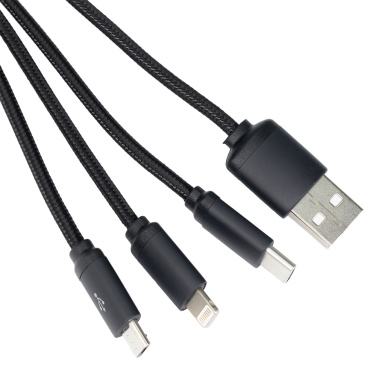 Logotrade promotional merchandise photo of: 3in1 long cable with elighted logo for engraving, W201TG