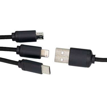 Logo trade corporate gifts image of: 3in1 long cable with elighted logo for engraving, W201TG