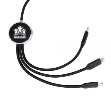 Logo trade corporate gifts picture of: 3in1 long cable with elighted logo for engraving, W201TG