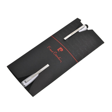 Logo trade promotional merchandise image of: Writing set ballpoint pen & roller soft touch CLAUDIE