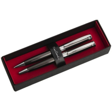 Logo trade promotional merchandise photo of: Metal set of ballpoint pen and roller ROI