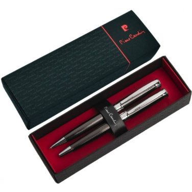 Logo trade promotional gift photo of: Metal set of ballpoint pen and roller ROI