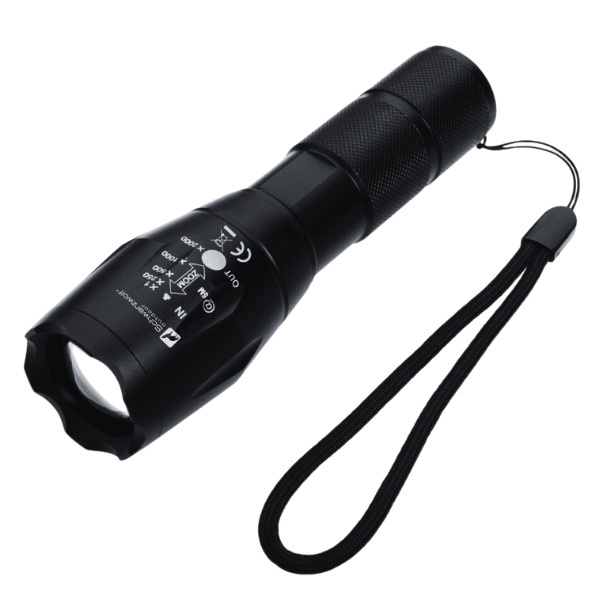 Logo trade promotional gifts picture of: Flashlight DELGADA Schwarzwolf