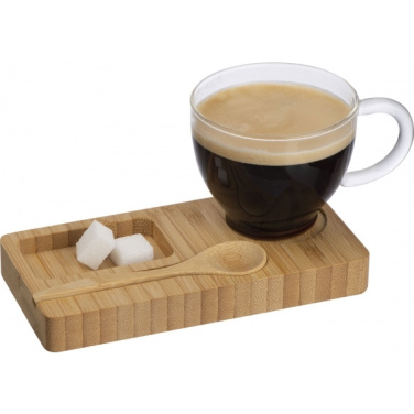 Logo trade promotional products picture of: Tray with cup and spoon FORMOSA 150 ml