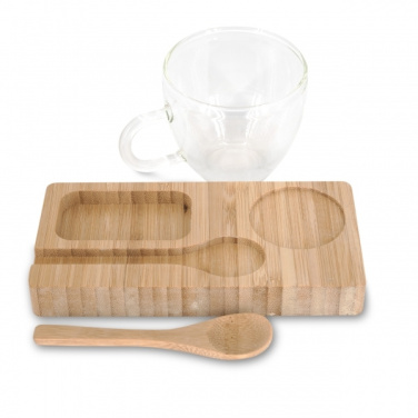 Logotrade promotional gift image of: Tray with cup and spoon FORMOSA 150 ml