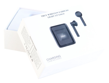 Logo trade promotional giveaway photo of: Wireless earbuds with light up logo