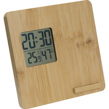 Logotrade promotional gift image of: Bamboo weather station GRANADA