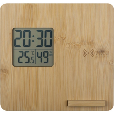 Logotrade promotional item image of: Bamboo weather station GRANADA