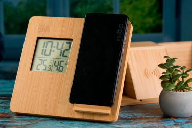 Logotrade promotional product picture of: Bamboo weather station GRANADA