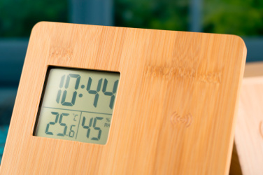 Logotrade promotional items photo of: Bamboo weather station GRANADA