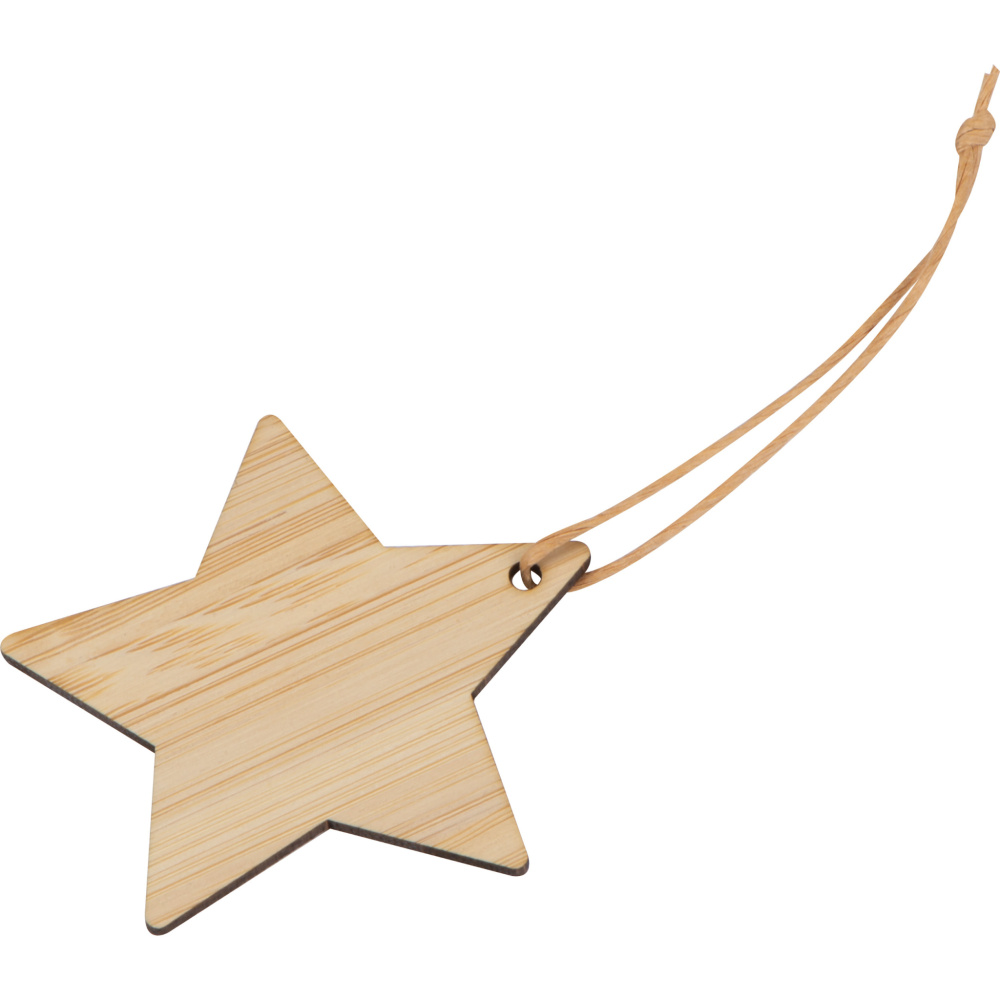 Logo trade promotional products image of: Bamboo star pendant FOGGIA