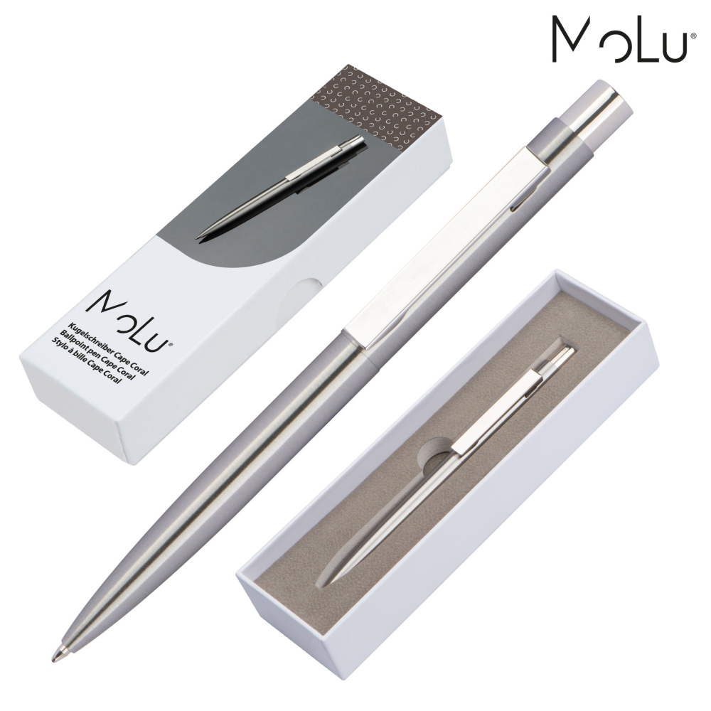 Logo trade promotional gifts image of: Stainless steel pen CAPE CORAL MoLu