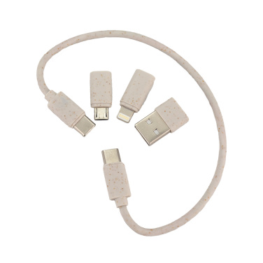 Logo trade promotional giveaway photo of: 4in1 cable in wooden case, LH-ZM01