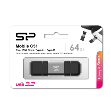 Logotrade advertising products photo of: Pendrive Silicon Power Mobile - C51 3.2, 64GB