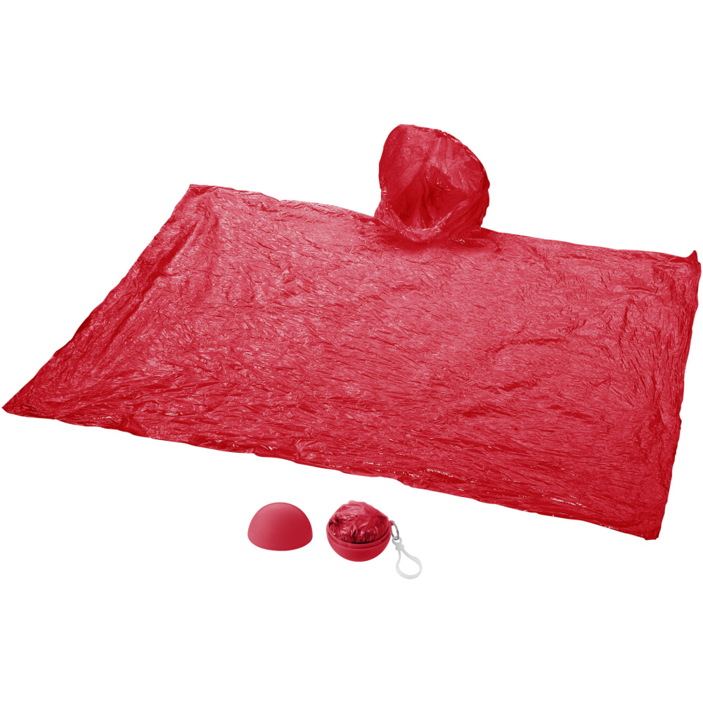 Logo trade promotional items image of: Xina rain poncho in storage ball with keychain