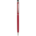 Ore aluminium ballpoint pen with stylus, Red