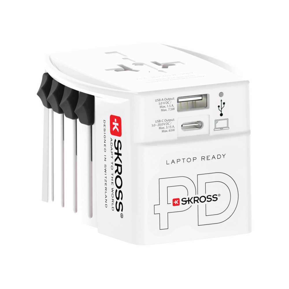 Logotrade promotional giveaway picture of: SKROSS World Travel Adapter MUV 65W PD with USB C Cable