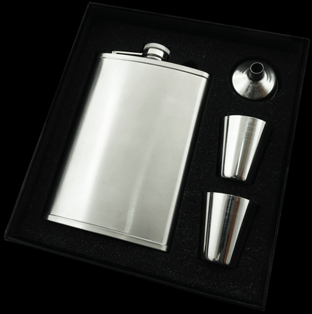 Logo trade advertising products image of: Hip flask Set 92203600