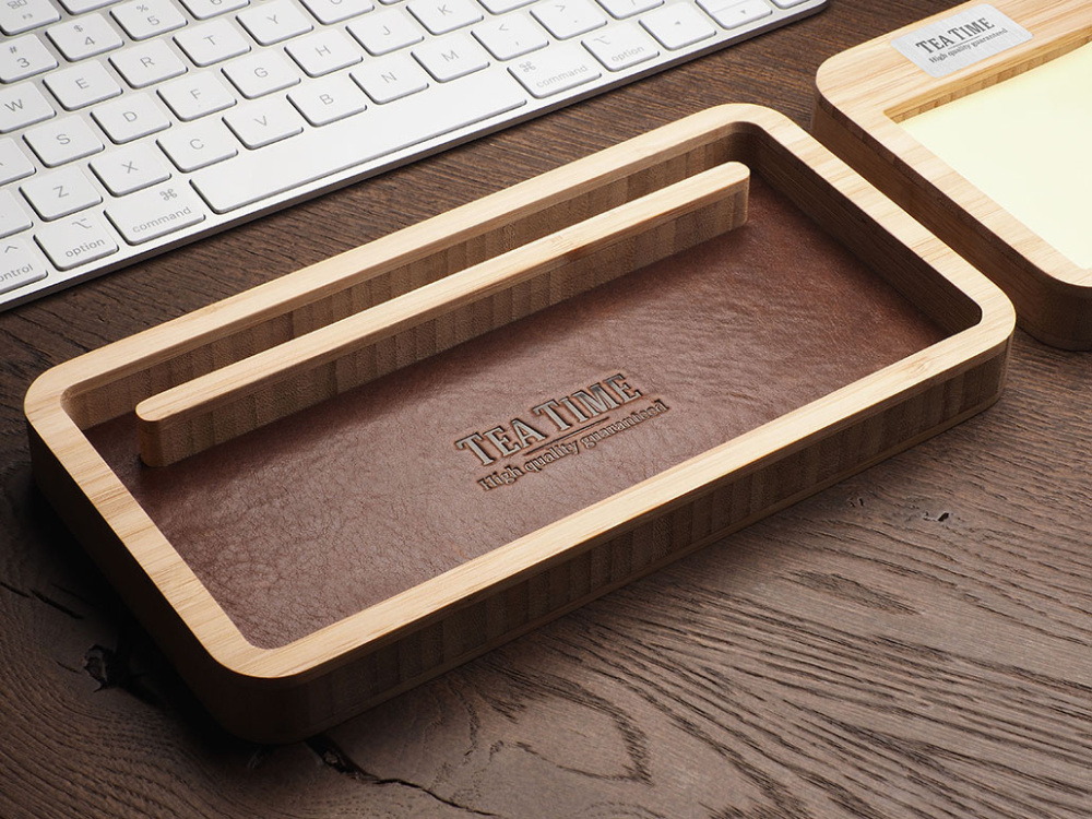 Logo trade promotional gifts picture of: Wooden desk organiser 1852292