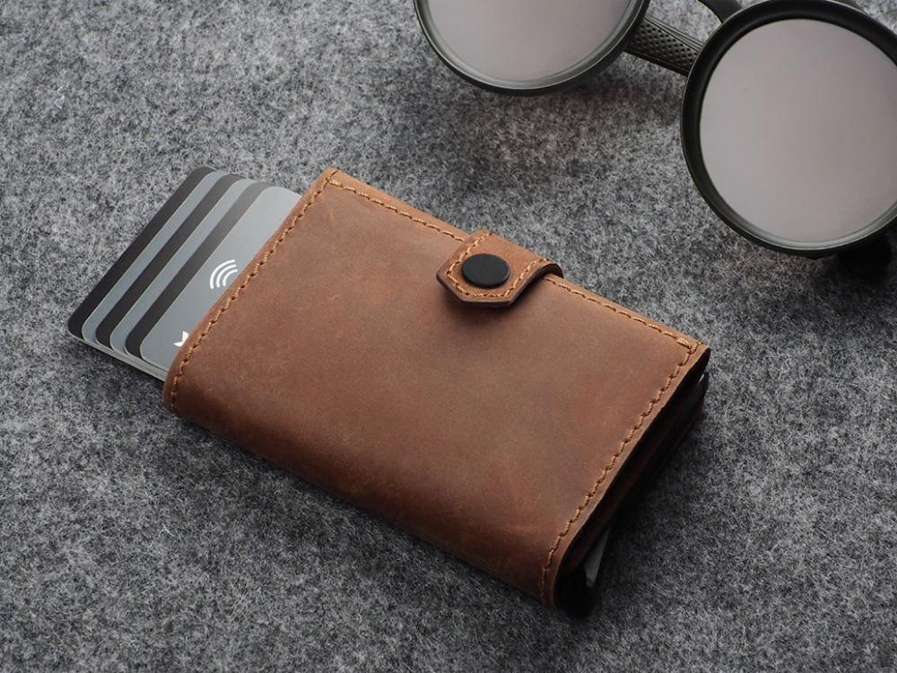 Logo trade promotional gift photo of: RFID wallet - Hunter Leather 2109284