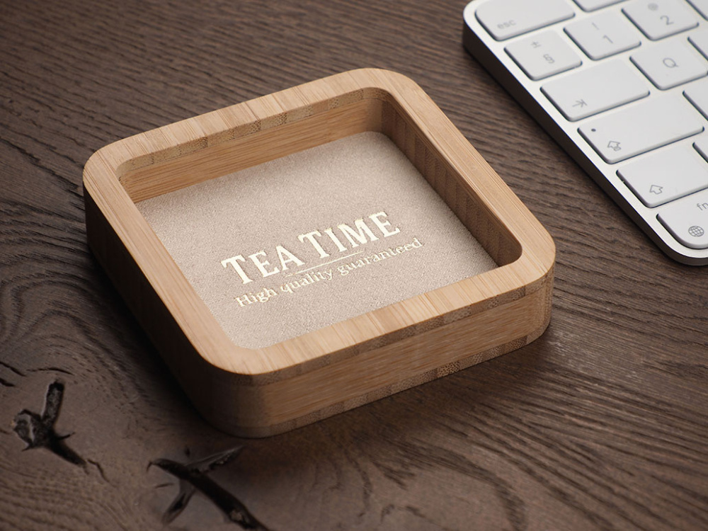 Logo trade promotional giveaways image of: Wooden desk organiser 1849292