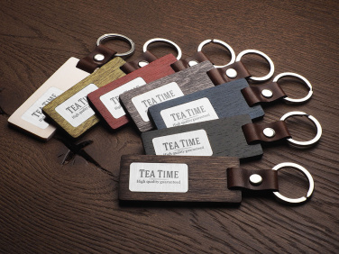 Logo trade promotional giveaways image of: Wooden keyring 1853121