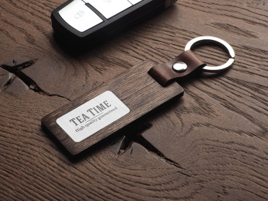 Logo trade promotional giveaways image of: Wooden keyring 1853121