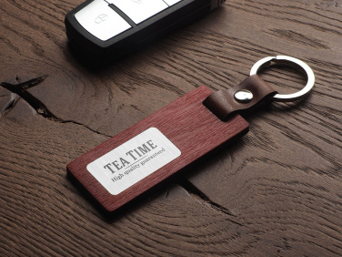 Logo trade business gift photo of: Wooden keyring 1853121