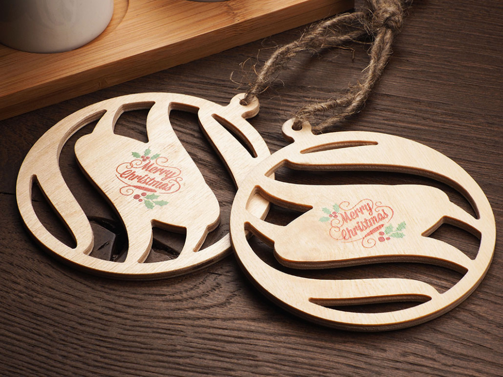 Logo trade promotional merchandise picture of: Wooden Christmas Decoration 1856121