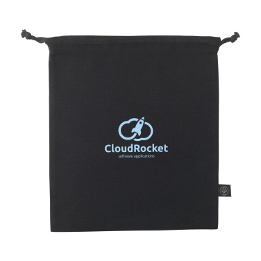 Logo trade corporate gifts picture of: Gift Pouch GRS Recycled Cotton (150 g/m²) M