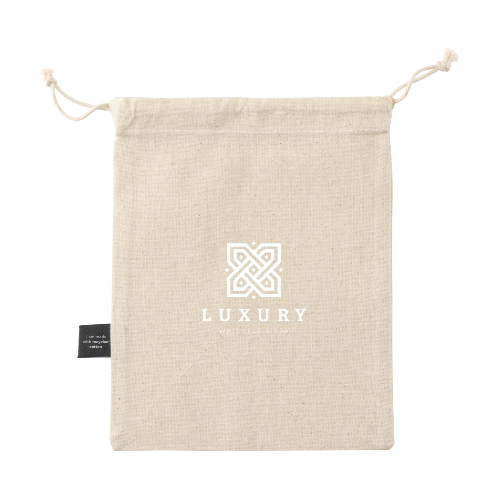 Logo trade promotional giveaway photo of: Gift Pouch Natural GRS Recycled Cotton (150 g/m²) S