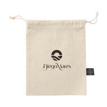 Logo trade advertising products image of: Gift Pouch Natural GRS Recycled Cotton (150 g/m²) S