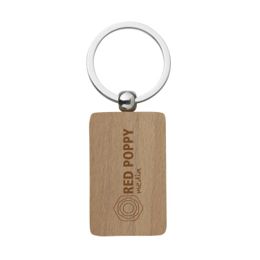 Logo trade corporate gift photo of: WoodKey Rectangle keychain