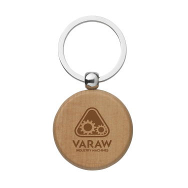 Logo trade promotional items image of: WoodKey Circle keychain