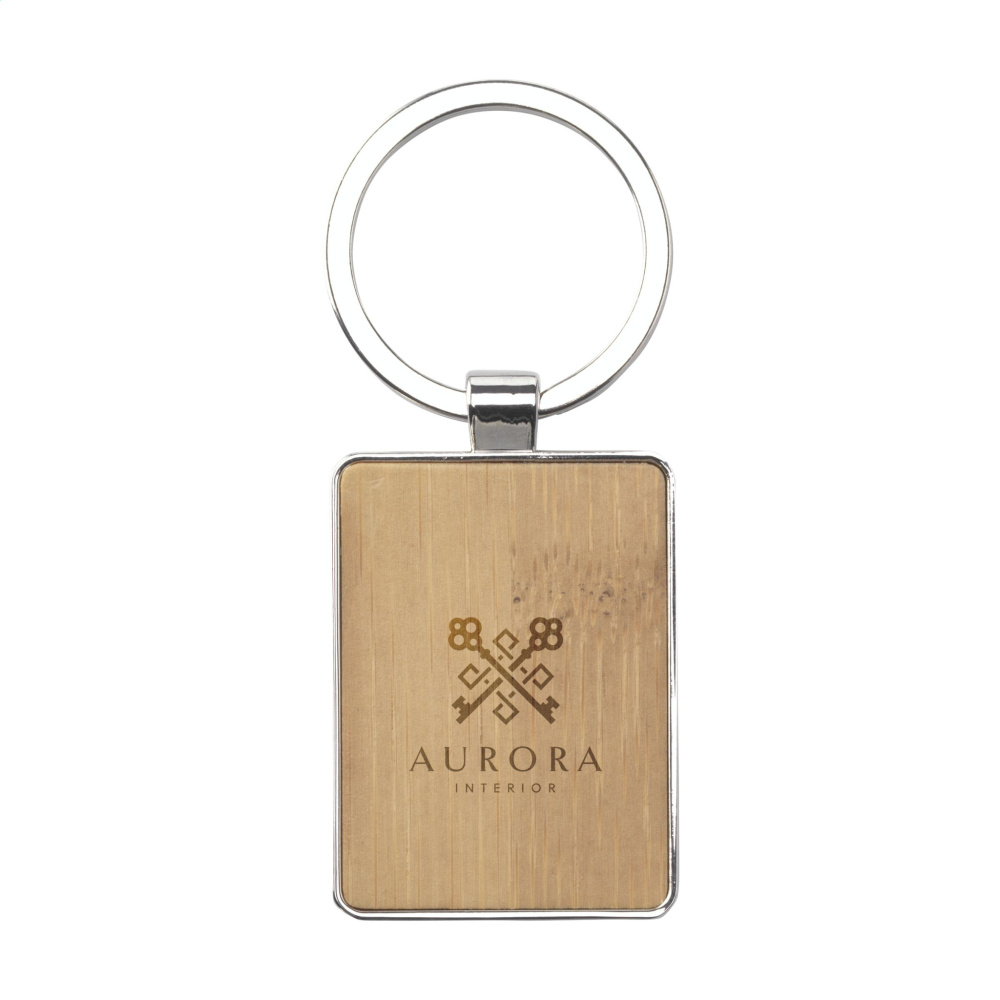 Logo trade promotional gifts image of: Bamboo Key Rectangle keyring