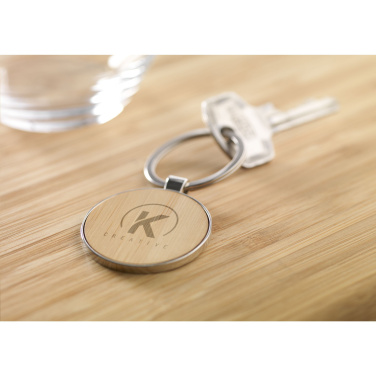 Logo trade promotional items image of: Bamboo Key Circle keyring