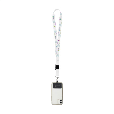 Logo trade promotional giveaways image of: Lanyard Sublimatie Buckle RPET 2 cm with Patch keycord