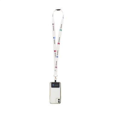 Logo trade promotional giveaway photo of: Lanyard Sublimation Safety RPET 2 cm with Patch