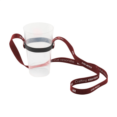 Logotrade advertising products photo of: Lanyard Sublimation RPET 1.5 cm with Cup holder