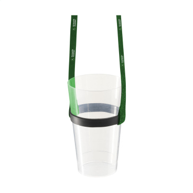 Logo trade promotional giveaway photo of: Lanyard Sublimation RPET 1.5 cm with Cup holder