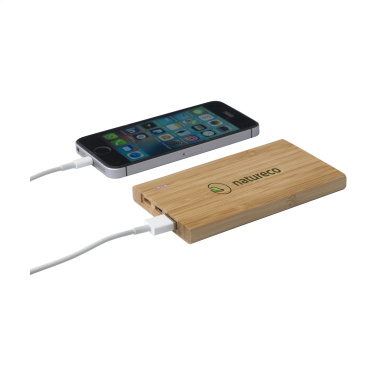 Logo trade promotional giveaways image of: Bamboo 4000 Powerbank external charger