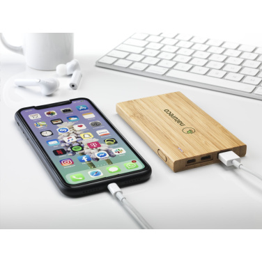 Logo trade promotional gift photo of: Bamboo 4000 Powerbank external charger