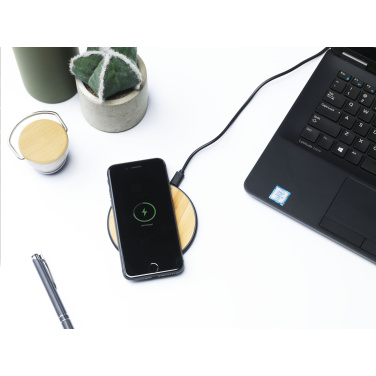 Logo trade promotional giveaway photo of: Bamboo 10W Wireless Charger wireless fast charger