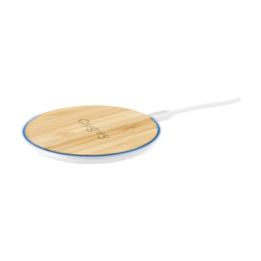 Logo trade promotional gifts picture of: Bamboo 10W Wireless Charger wireless fast charger