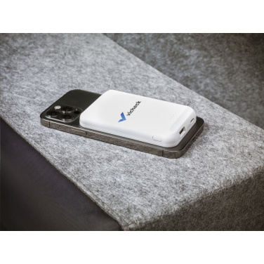 Logotrade promotional item image of: Force Magnetic RCS Recycled Wireless Powerbank 5000