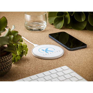 Logo trade promotional gifts image of: Coil RCS Recycled Wireless Charger