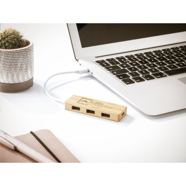 Logo trade promotional merchandise photo of: Bamboo USB Hub