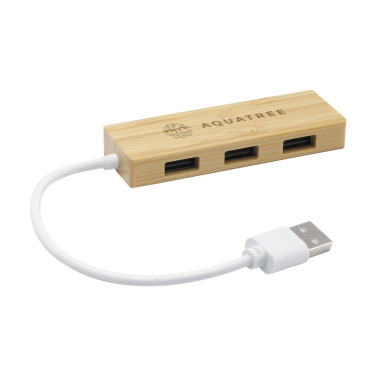 Logotrade promotional gift image of: Bamboo USB Hub