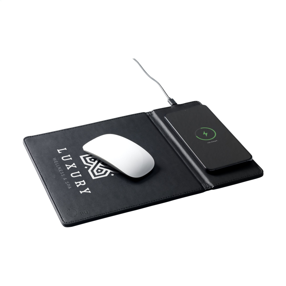 Logo trade promotional gifts picture of: RCS Recycled Wireless Charging Mousepad