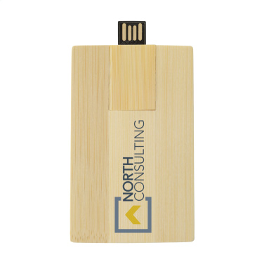 Logo trade promotional product photo of: CreditCard USB Bamboo 64 GB